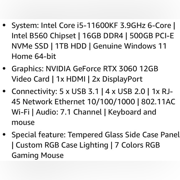 Cyber power gaming pc w/ keyboard and mouse - Picture 6 of 6